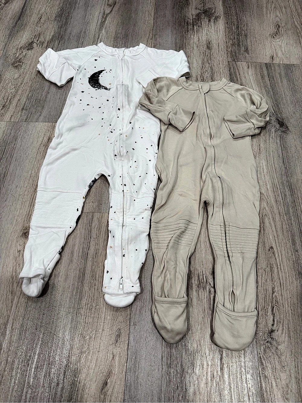 Goumi Footie Pajama bundle 12-18M White & Beige
